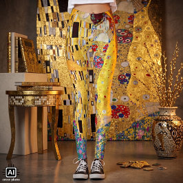 Legging O Beijo de Gustav Klimt, Arte Nova Antiga