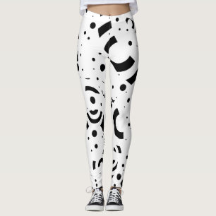 LEGGING O BRANCO PRETO ABSTRATO CIRCUNDA A ARTE DE DIGITAL