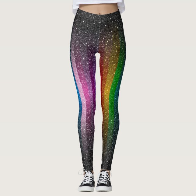 Legging O brilho colorido Sparkles caneleiras (Frente)