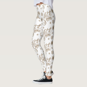Legging O brilho elegante do ouro deixou-o nevar flocos de