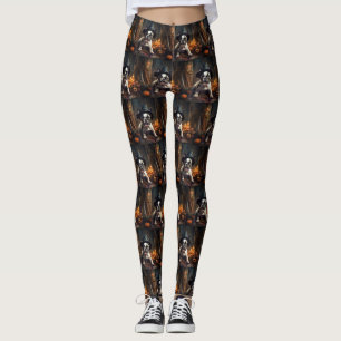 Legging O Bulldog Francês Pumpkins Halloween Assustado