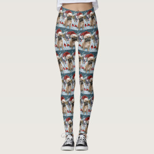 Legging O Bulldog Francês Winter Wonderland Natal Joy