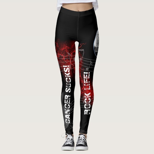Legging O cancer de PWL suga caneleiras (Frente)