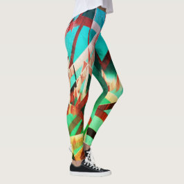 Legging O castanho passa por verde ou aquamarina