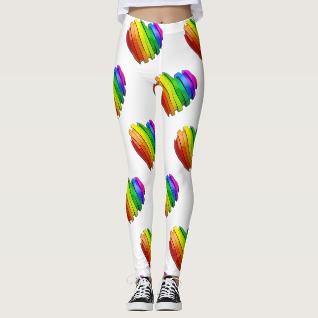 Legging O coração do orgulho de SlipperyJoe forma múltipla (Frente)