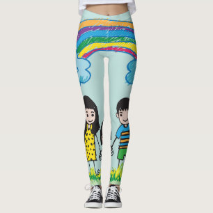 Legging O desenho de Toddler de amigos felizes