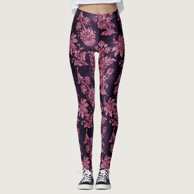 Legging O Design 9 da série velvet rosa (Frente)