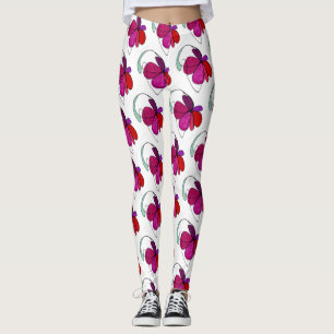 Legging O design abstrato telhou a flor floral na pétala