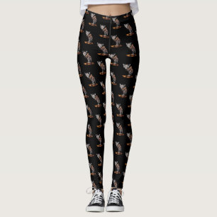 Legging O Design de Arte Surreal Divertido da Girafa Derre