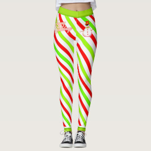 Legging O doce é feliz e festivo com o boneco de neve