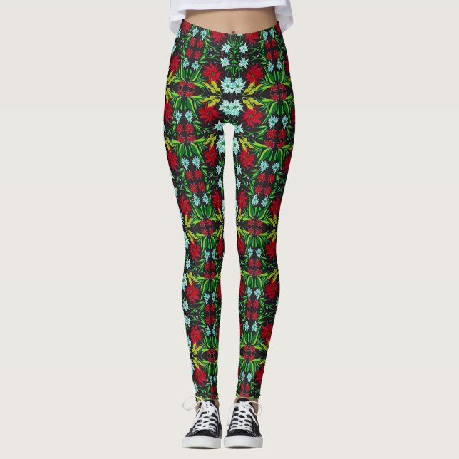 Legging O estiramento das mulheres das caneleiras da (Frente)