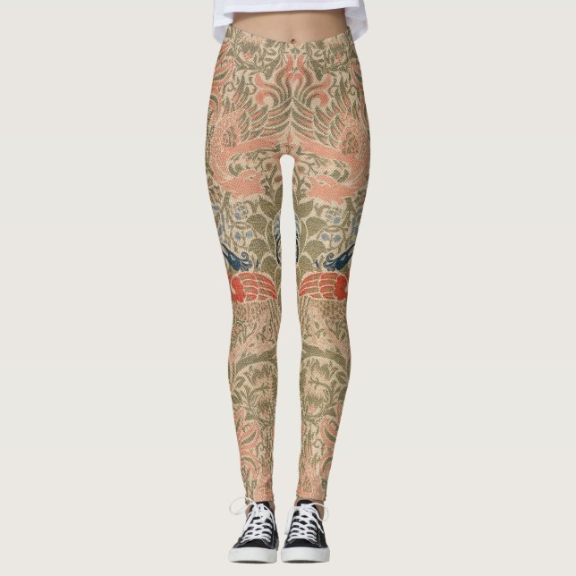 Legging O famoso padrão dos pássaros de William morris (Frente)