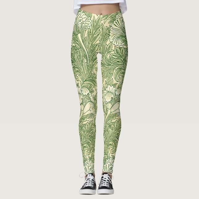 Legging O famoso padrão Tulip de William Morris (Frente)