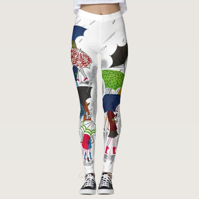 Legging O guarda-chuva caçoa caneleiras (Frente)