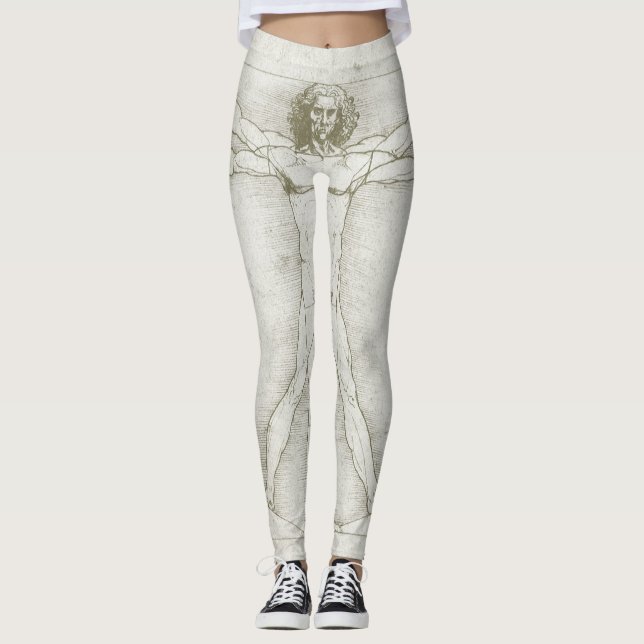 Legging O Homem Vitruviano de Leonardo da Vinci (Frente)