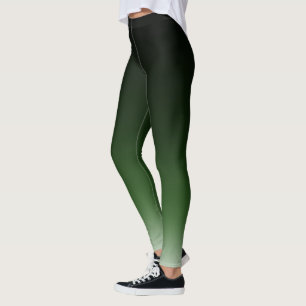Legging O inclinação verde preto de Ombre desvanece-se