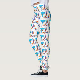 Legging O Macaw colorido repete mecanicamente caneleiras
