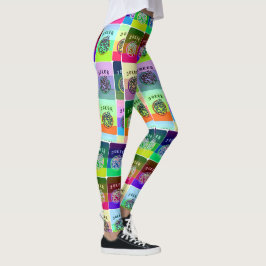 Legging O Mah Jongg colorido telha caneleiras