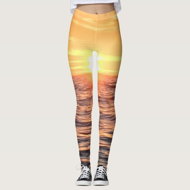 Legging O oceano do por do sol (Frente)