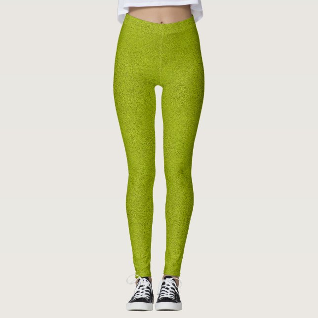 Legging O olhar do Snuggly Chartreuse Green Suede (Frente)
