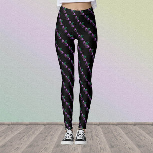 Legging O ouro verde roxo da máscara do carnaval Sparkles