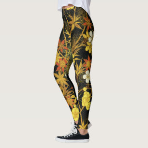 Legging O outono japonês deixa arte clássica antiga e rica