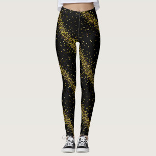 Legging O partido Dourado dos confetes pontilha a cor