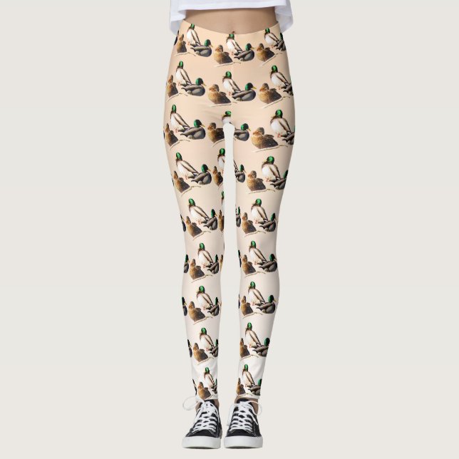 Legging O pato selvagem Ducks caneleiras do animal do (Frente)