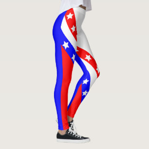Legging O Patriota Americano mais recente de estrelas e ri