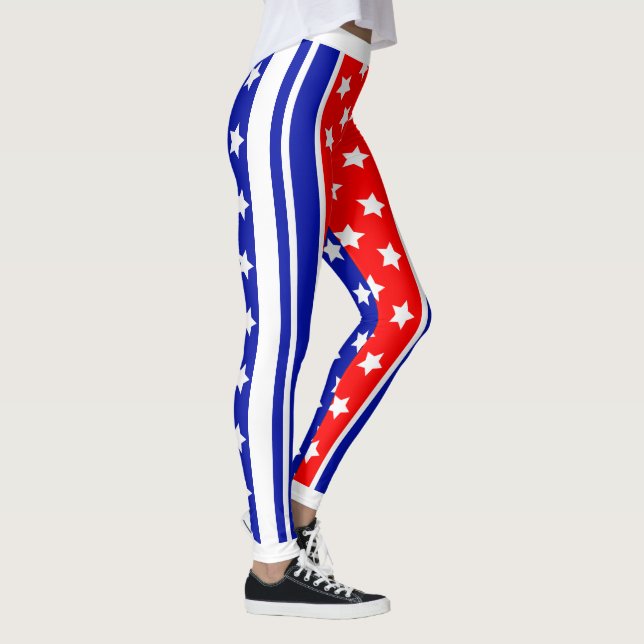 Legging O Patriota Americano mais recente de estrelas e ri (Direita)