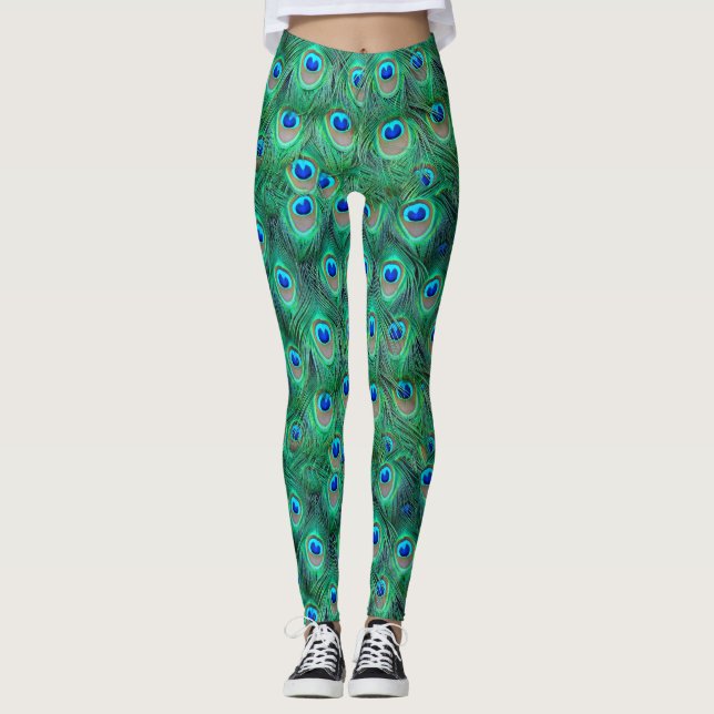Legging O pavão extravagante empluma-se tudo sobre - (Frente)