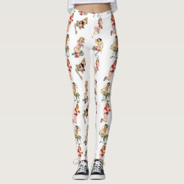 Legging O Pin acima das caneleiras da menina TEM perto
