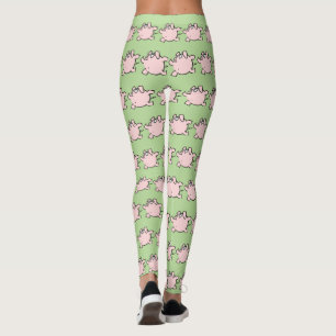 Legging O porco engraçado da ilustração de 6 desenhos