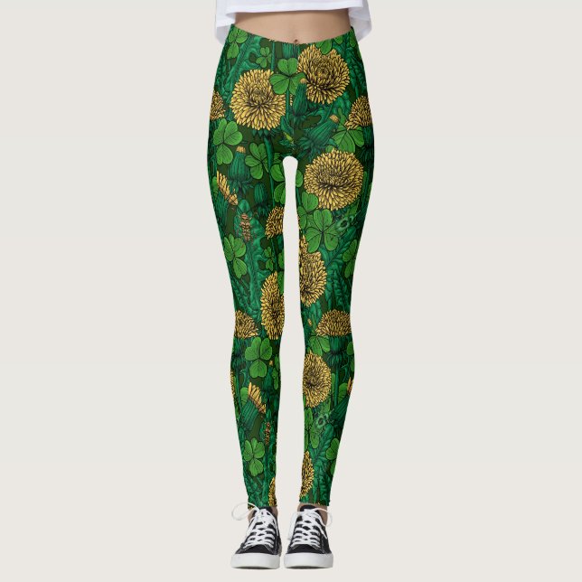 Legging O prado em verde e amarelo (Frente)
