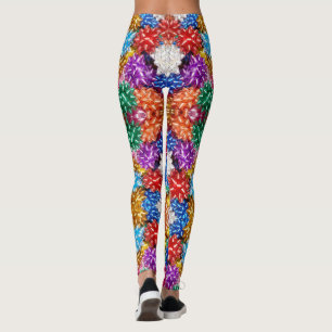 Legging O presente colorido curva caneleiras