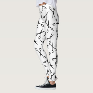 Legging O preto elegante do cabeleireiro Scissor o teste