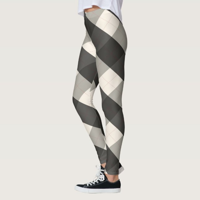 Legging O Preto MédioClique Argyle (Esquerda)
