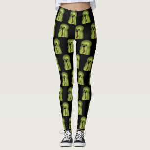 Legging O Preto Vermelho Verde Fantasma Do Halloween Está