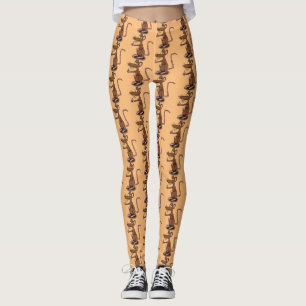 Legging O rato marrom bonitinho encaixa o desenho