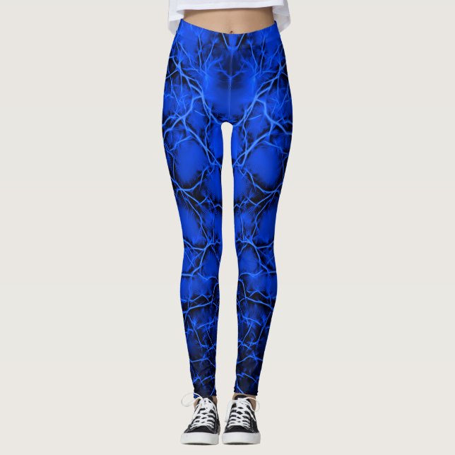 Legging O relâmpago azul, teste padrão dos parafusos (Frente)
