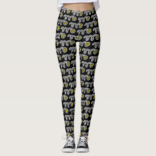 Legging O teste padrão amarelo bonito da bola de tênis
