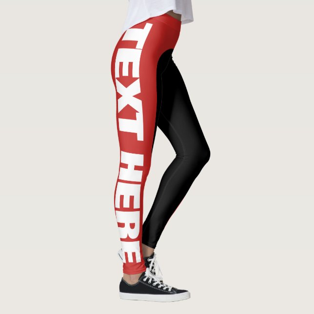 Legging O texto grande Customisable/personaliza caneleiras (Direita)