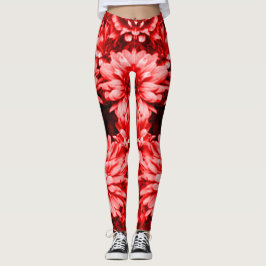 Legging O vermelho floresce caneleiras