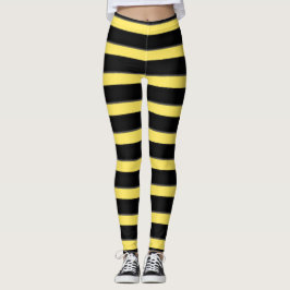Legging O zangão inspirou teste padrão preto/amarelo das