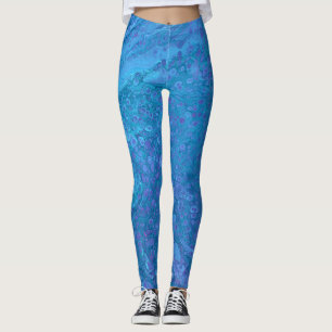 Legging Ocean Breeze 2 Pernas Azuis Abstrato