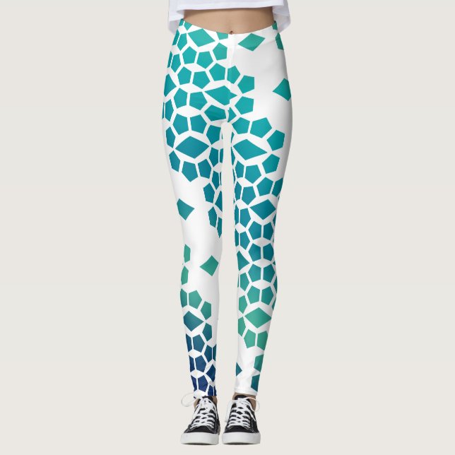 Legging Ocean Storm Blue Diamond e Honeycomb (Frente)