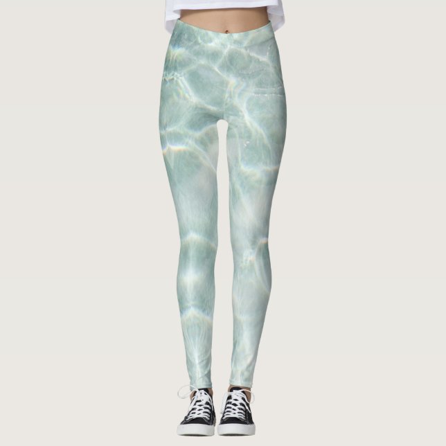 Legging Oceano de Calma Azul Moderno (Frente)