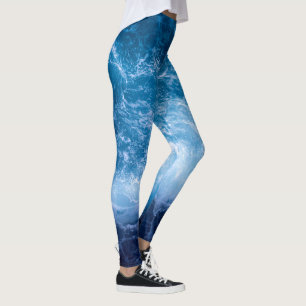 Legging Oceano - Ondas Azuis Escuras 