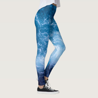 Legging Oceano - Ondas Azuis Escuras