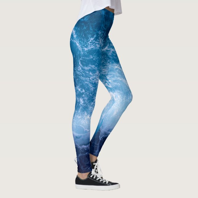 Legging Oceano - Ondas Azuis Escuras  (Direita)